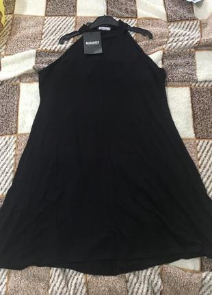 Черное свободное платье мини распродажа missguided2 фото