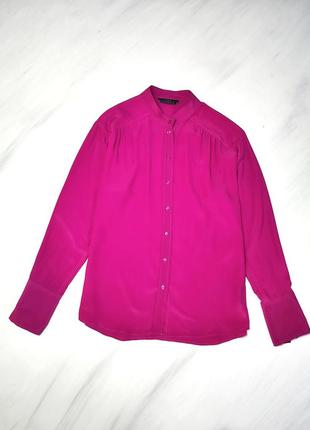 Set silk inside роскошная шелковая рубашка цвета фуксии