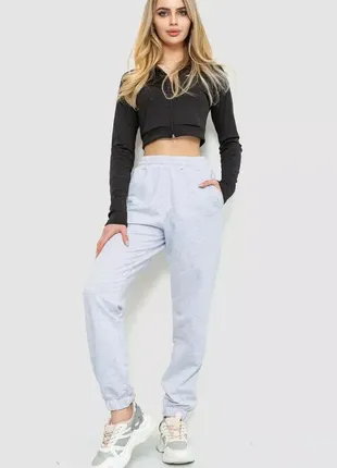 Спорт штаны женские двухнитка, цвет светло-серый2 фото