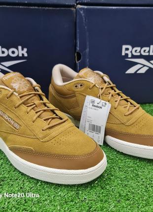 Мужские кроссовки reebok club c mid ii оригинал замша 41-46 раз.h69125