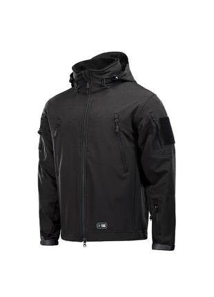 Куртка тактична m-tac soft shell з підстібкою чорна