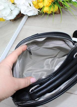 Жіноча стильна та якісна сумка рюкзак чорна9 фото
