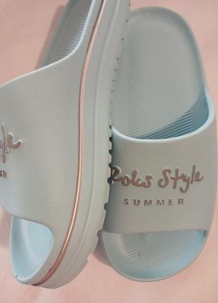 Сланці жіночі піна на високій підошві мякі (піна + каучук), бірюзові, 36-41 розмір.