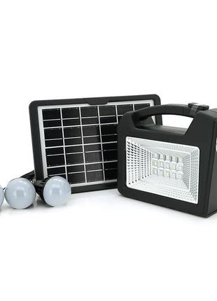 Переносний ліхтар gd-103+ solar, 1+1 режим, 1+15led, вбудований аккум-powerbank 10000mah, 2usb, 3 лампочки 3w,