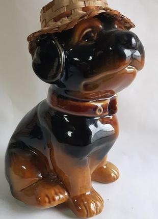 Статуэтка керамика щенок в шляпе2 фото