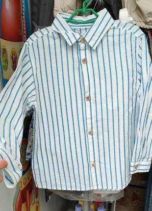 Рубашка из льняной ткани в полоску zara6 фото