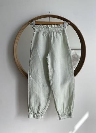 Льняні штани джогери від zara kids на 8-9 років 128 см брюки лен льон5 фото