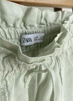 Льняні штани джогери від zara kids на 8-9 років 128 см брюки лен льон6 фото