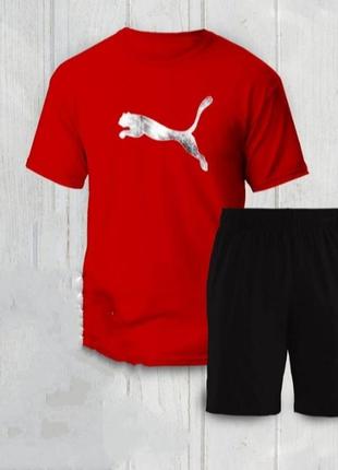 Костюм puma спортивний прогулянковий чоловічий, футболка + шорти. новий