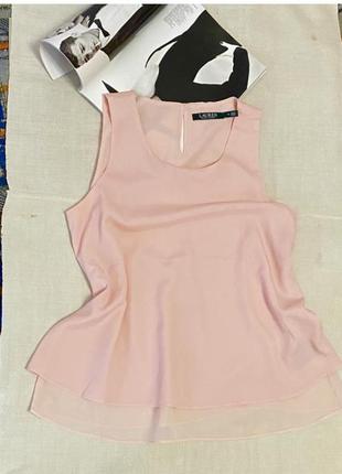 Lauren ralph lauren чудова ніжно-рожева блузка з підкладкою.1 фото