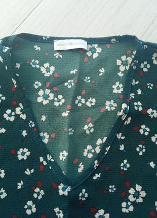 Блузка на кулиске cache/кофта изумрудного цвета в цветочный принт/распродажа/тренд4 фото