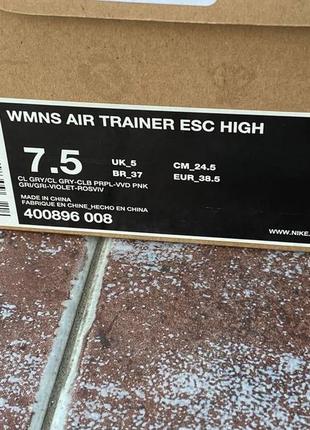 Nike air trainer 38 24.5 см стелька кроссовки хайтопы y2k7 фото