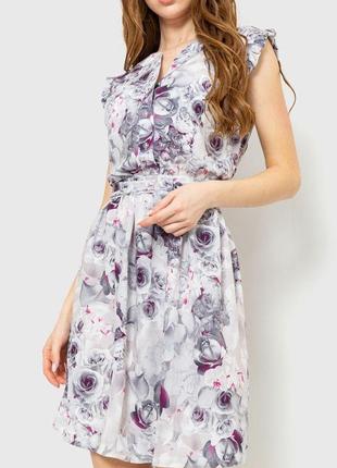 Платье с цветочным принтом, цвет серый, 230r007-72 фото