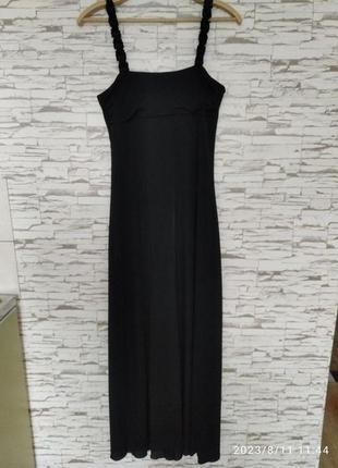 Вечернее чёрное платье макси  на подкладке англия на высокую леди