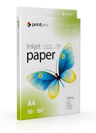 Фотобумага printpro глянцевая 180г/м2 a4 50л (pge180050a4)