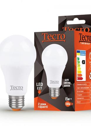 Лампа led tecro tl-a60-15w-4k-e27 15w 4000k e27