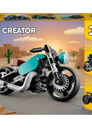 Конструктор lego creator вінтажний мотоцикл 3 в 1, 128 деталей 31135