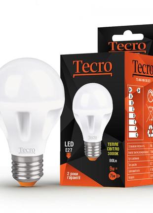 Лампа led tecro t2-a60-9w-3k-e27 9w 3000k e27
