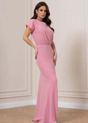 Рожеве плаття максі довжини2 фото