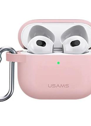 Чохол usams us-bh741 silicon для apple airpods 3 pink (bh741ap03)