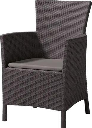 Садове пластикове крісло для саду keter iowa коричневий 215520 (212277)