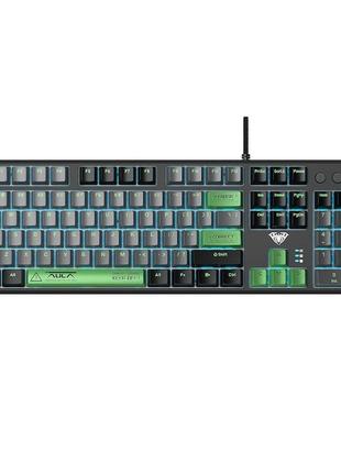 Клавіатура aula mechanical f2088 pro black/gray, plus 9 green keys krgd blue (6948391234892)