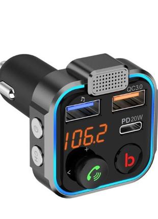 Fm-трансмітер grand-x 99grx hands free, bluetooth v5.0, 2usb, qc3.0, pd