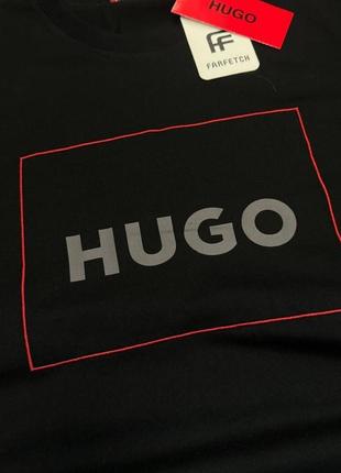 Чоловіча чорна футболка hugo boss люкс якості 😎2 фото