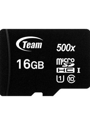 Карта пам'яті microsdhc 16gb uhs-i class 10 team black (tusdh16gcl10u02)