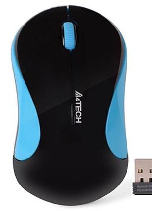 Мишка бездротова a4tech g3-270n black/blue usb v-track