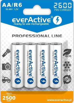 Аккумулятор everactive aa/hr06 ni-mh 2600mah bl 4шт