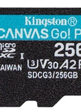 Карта пам'яті microsdxc 256 gb uhs-i/u3 class 10 kingston canvas go! plus r170/w90mb/s (sdcg3/256gbsp