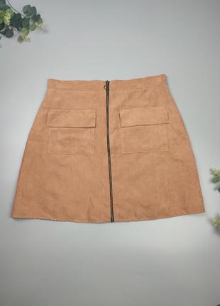 Замшевая юбка на замке, юбка замш, мини юбка atmosphere3 фото