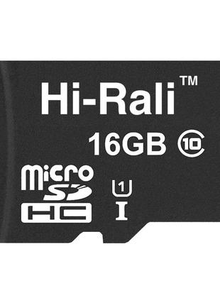 Карта пам'яті microsdhc 16gb uhs-i class 10 hi-rali (hi-16gbsd10u1-00)