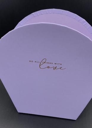 Шляпочные коробки для цветов подарочные флористические цвет фиолет. 21х22см