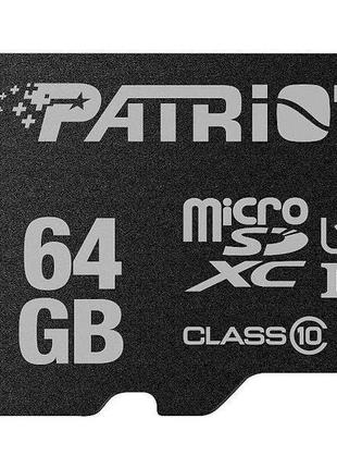 Карта пам'яті microsdhc 64gb uhs-i class 10 patriot lx (psf64gmdc10)