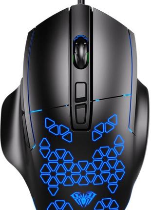 Мишка aula f812 wired gaming mouse with 7 keys black (6948391213132)