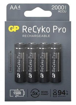 Акумулятори gp recyko pro 2000 (gp210aahcb-2eb4) aa/hr06 ni-mh 2000 mah bl 4 шт