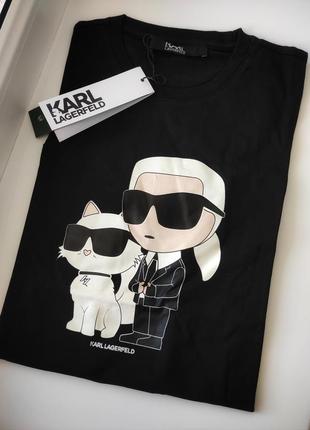 Женская футболка karl lagerfeld 2024, футболка карл лагерфельд