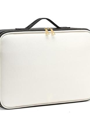 Кейс органайзер для косметики дорожный beauty box maxi черно белый