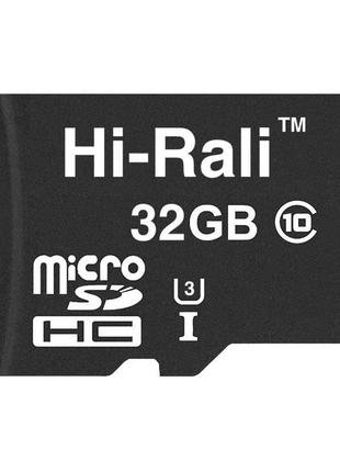 Карта пам'яті microsdhc 32gb uhs-i u3 class 10 hi-rali (hi-32gbsd10u3-00)