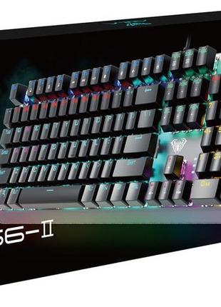 Клавіатура aula mechanical f2066-ii krgd blue rainbow backlit (6948391234526)6 фото