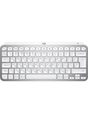 Клавіатура бездротова logitech mx keys mini wireless illuminated ua pale gray (920-010499)