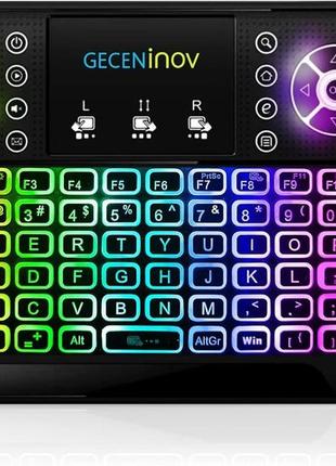 Мини-беспроводная клавиатура geceninov с сенсорной панелью и rgb подсветкой