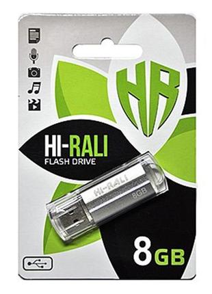 Флеш-накопичувач usb 8gb hi-rali corsair series silver (hi-8gbcorsl)