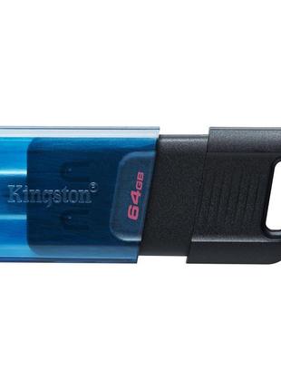 Флеш-накопичувач usb3.2 64gb type-c kingston datatraveler 80 m blue/black (dt80m/64gb)
