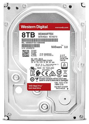 Накопитель hdd sata 8.0tb wd red pro nas 7200rpm 256mb (wd8003ffbx)