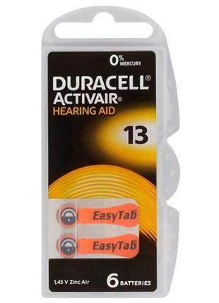 Батарейка duracell activair 13 bl 6 шт (для слухових апаратів)