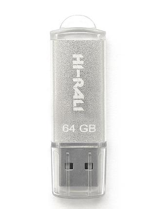 Флеш-накопичувач usb 64gb hi-rali rocket series silver (hi-64gbvcsl)