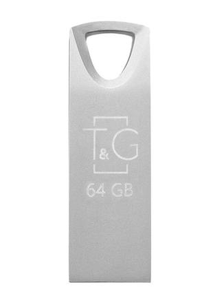 Флеш-накопичувач usb 64gb t&g 117 metal series silver (tg117sl-64g)